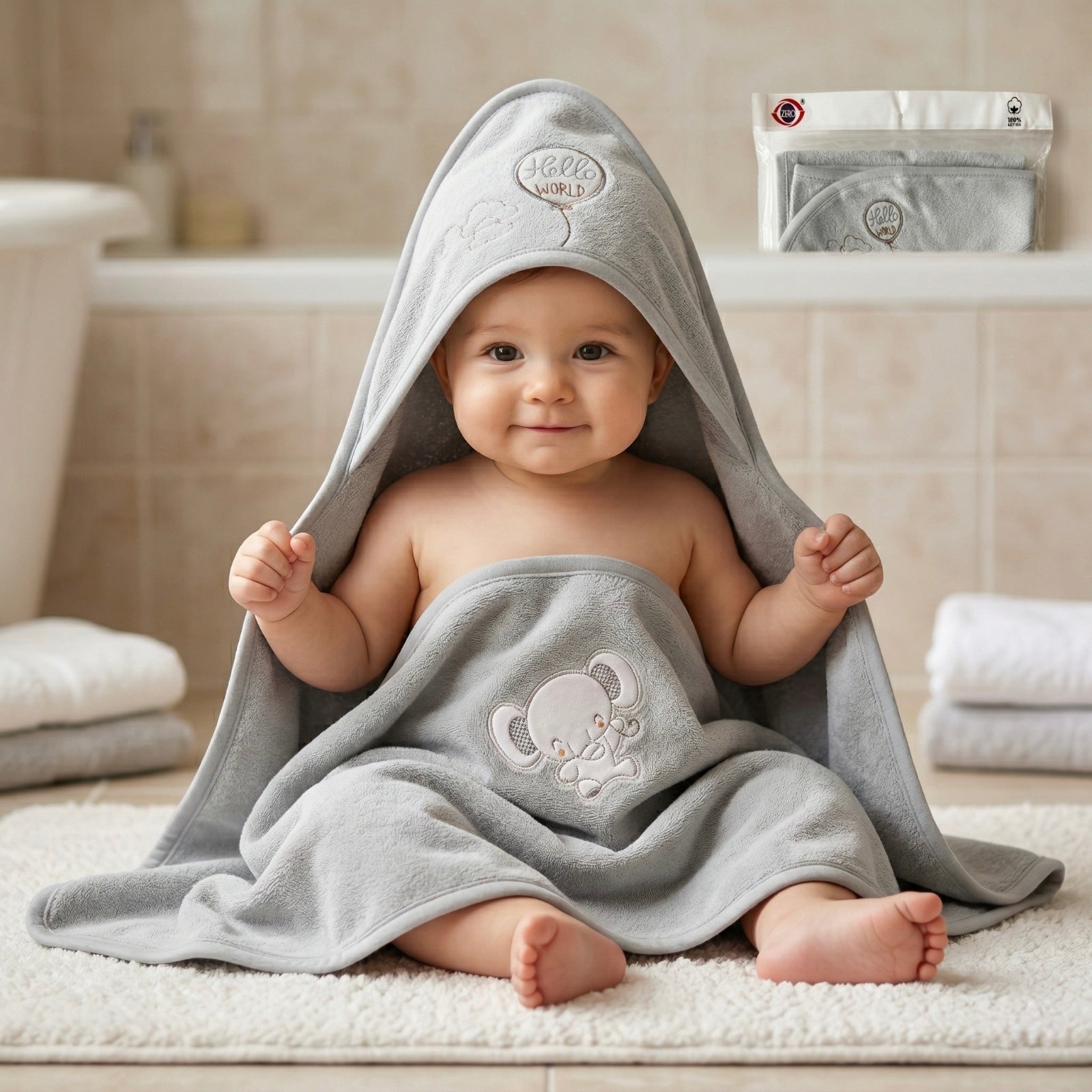 Baby Hooded Towel 100% Cotton